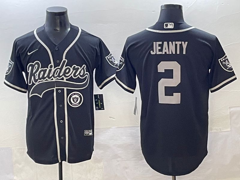 Men 2025 Oakland Raiders #2 Jeanty Black Joint Name Nike Limited NFL Jersey style 19